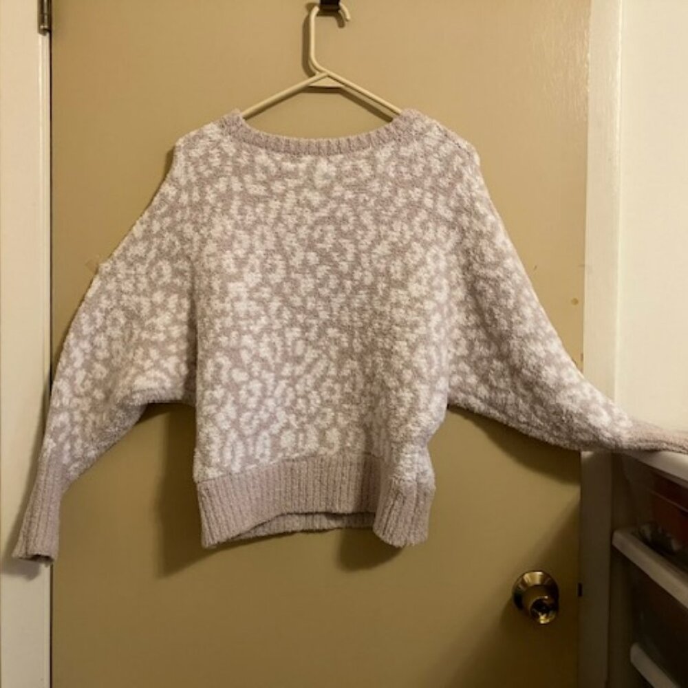 Leopard Print Dolman Style Fuzzy Sweater - image 4
